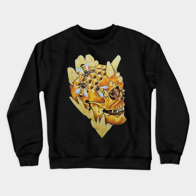 Yellow Crystal Skull Crewneck Sweatshirt by NinjaSquirell